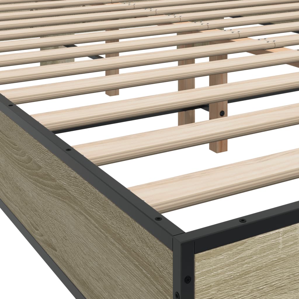 Bed Frame without Mattress Sonoma Oak 120x200 cm