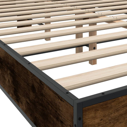 Bed Frame without Mattress Smoked Oak 120x200 cm
