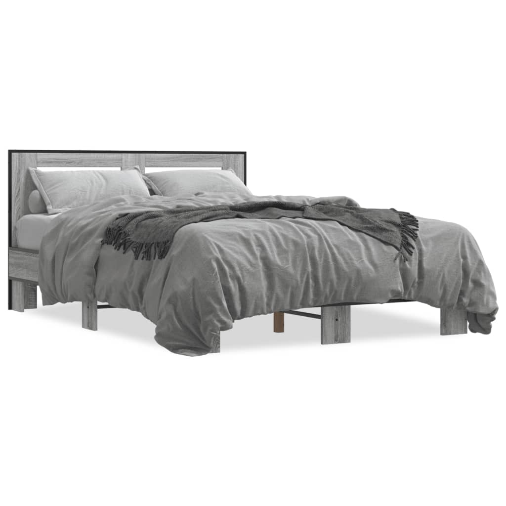 Bed Frame without Mattress Grey Sonoma 120x200 cm