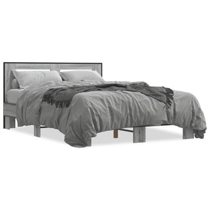 Bed Frame without Mattress Grey Sonoma 120x200 cm