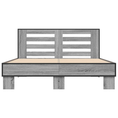 Bed Frame without Mattress Grey Sonoma 120x200 cm