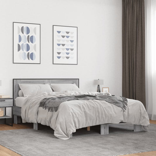 Bed Frame without Mattress Grey Sonoma 120x200 cm