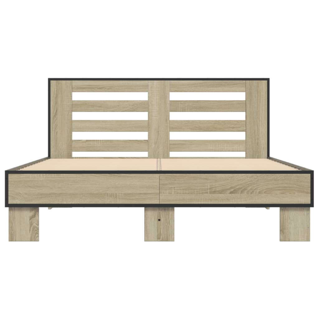Bed Frame without Mattress Sonoma Oak 140x190 cm