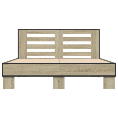 Bed Frame without Mattress Sonoma Oak 140x190 cm