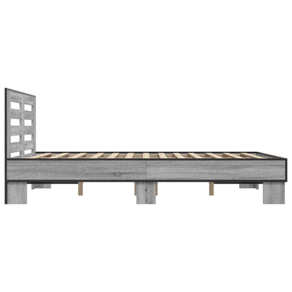 Bed Frame without Mattress Grey Sonoma 120x190 cm Small Double