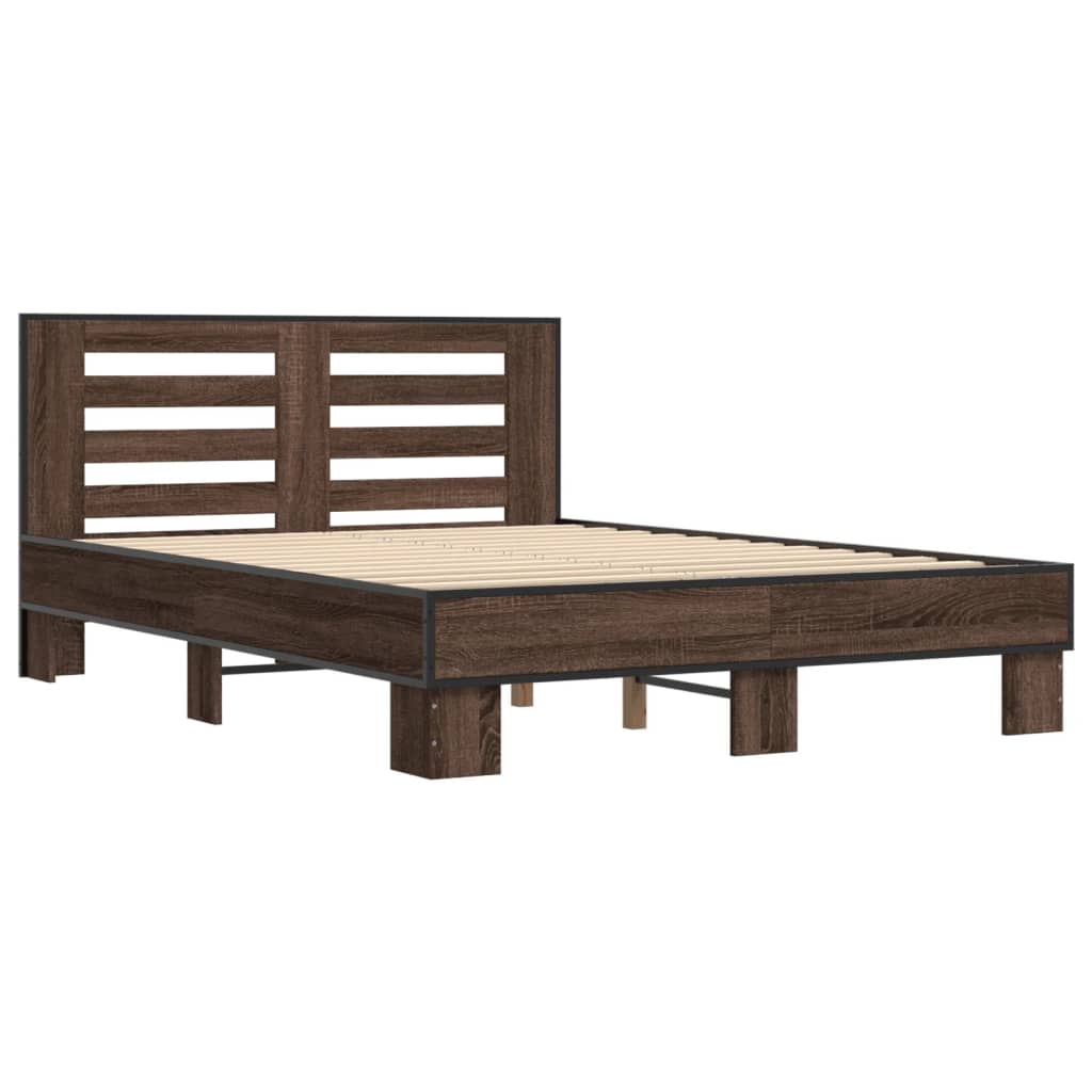 Bed Frame without Mattress Brown Oak 120x190 cm Small Double