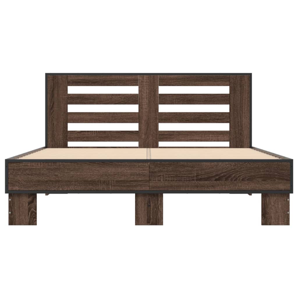 Bed Frame without Mattress Brown Oak 120x190 cm Small Double