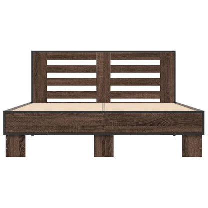 Bed Frame without Mattress Brown Oak 120x190 cm Small Double