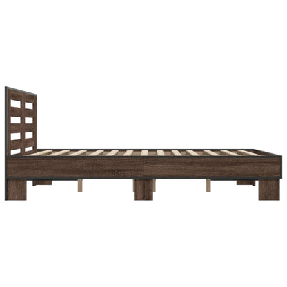Bed Frame without Mattress Brown Oak 120x190 cm Small Double