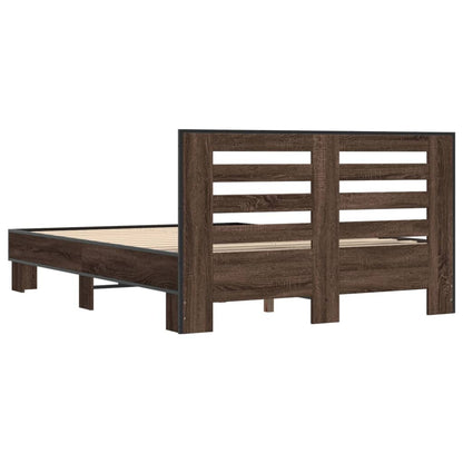 Bed Frame without Mattress Brown Oak 120x190 cm Small Double