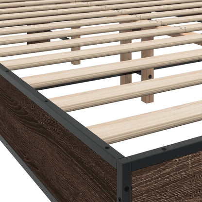 Bed Frame without Mattress Brown Oak 120x190 cm Small Double