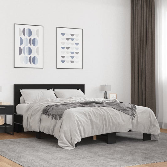 Bed Frame without Mattress Black 135x190 cm Double