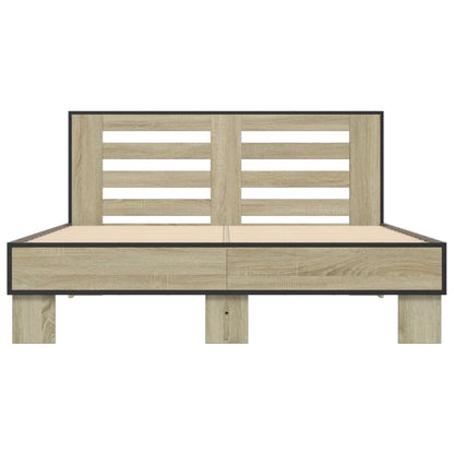 Bed Frame without Mattress Sonoma Oak 135x190 cm Double