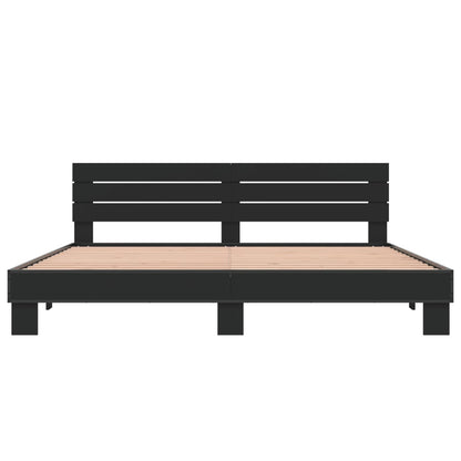 Bed Frame without Mattress Black 200x200 cm