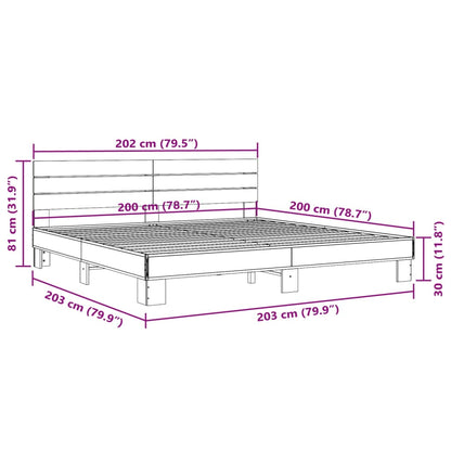 Bed Frame without Mattress Black 200x200 cm