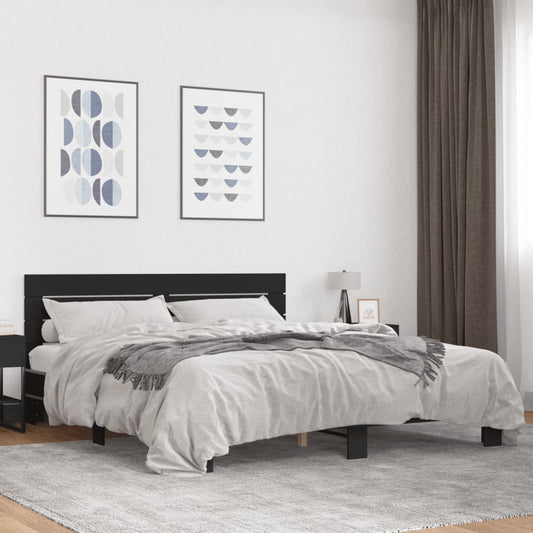 Bed Frame without Mattress Black 200x200 cm