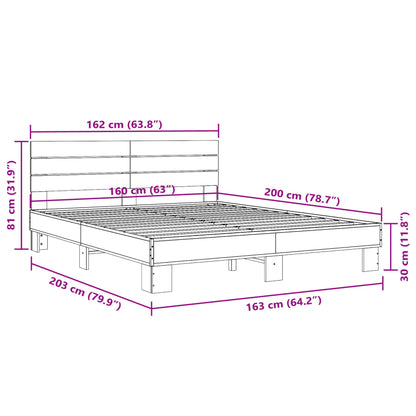 Bed Frame without Mattress Black 160x200 cm