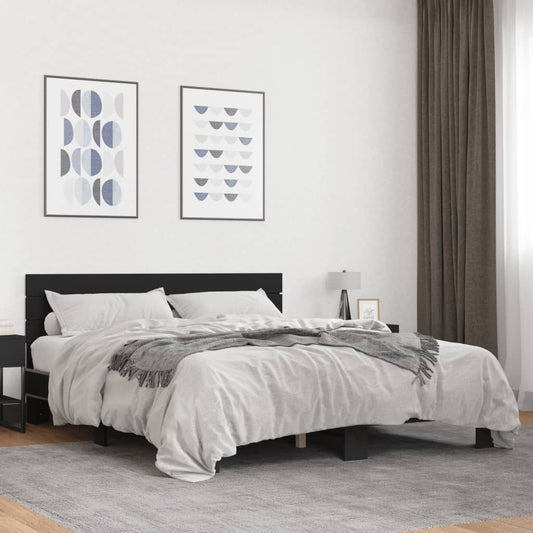 Bed Frame without Mattress Black 160x200 cm