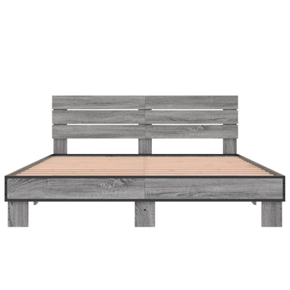 Bed Frame without Mattress Grey Sonoma 160x200 cm