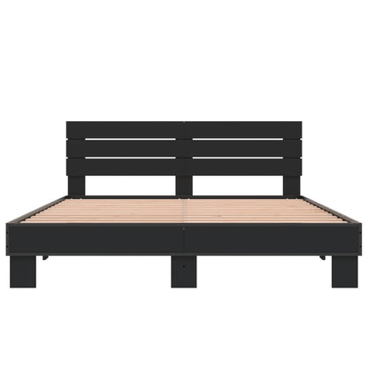Bed Frame without Mattress Black 150x200 cm King Size