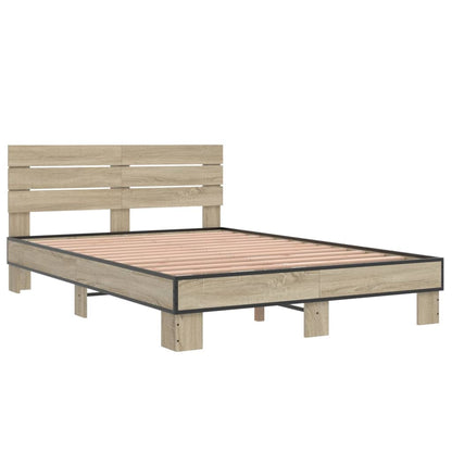 Bed Frame without Mattress Sonoma Oak 120x200 cm