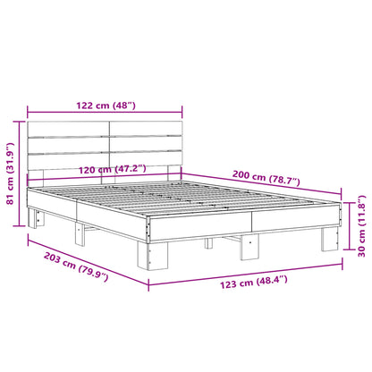 Bed Frame without Mattress Sonoma Oak 120x200 cm