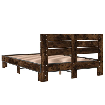 Bed Frame without Mattress Smoked Oak 120x190 cm Small Double