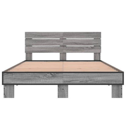 Bed Frame without Mattress Grey Sonoma 120x190 cm Small Double