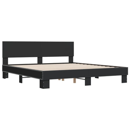 Bed Frame without Mattress Black 200x200 cm