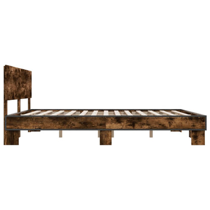 Bed Frame without Mattress Smoked Oak 200x200 cm