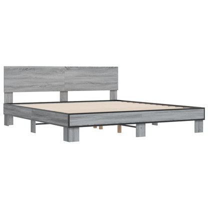 Bed Frame without Mattress Grey Sonoma 200x200 cm