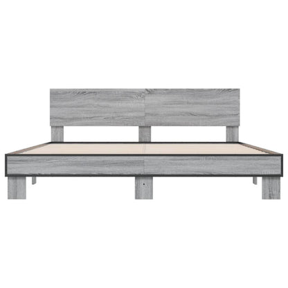 Bed Frame without Mattress Grey Sonoma 200x200 cm