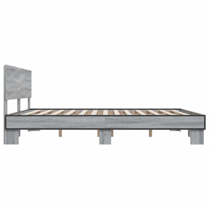 Bed Frame without Mattress Grey Sonoma 200x200 cm