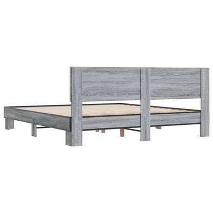 Bed Frame without Mattress Grey Sonoma 200x200 cm