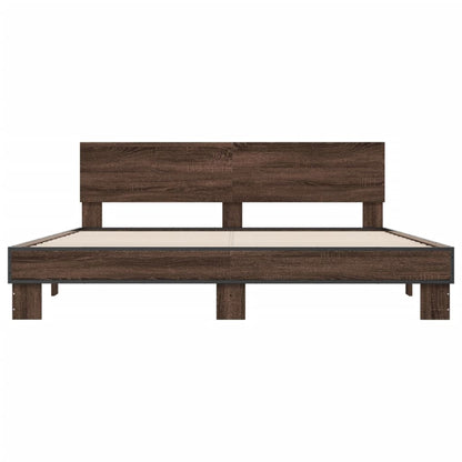 Bed Frame without Mattress Brown Oak 200x200 cm