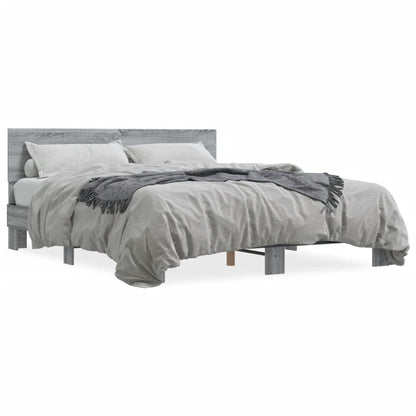 Bed Frame without Mattress Grey Sonoma 160x200 cm