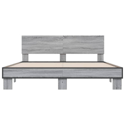 Bed Frame without Mattress Grey Sonoma 160x200 cm