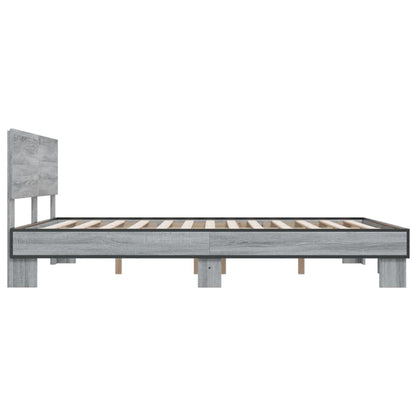 Bed Frame without Mattress Grey Sonoma 160x200 cm