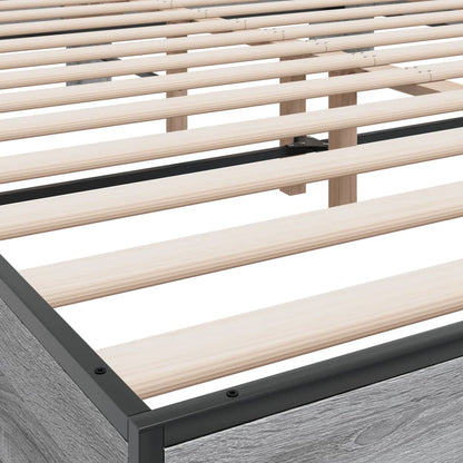 Bed Frame without Mattress Grey Sonoma 160x200 cm