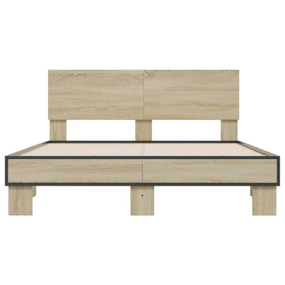 Bed Frame without Mattress Sonoma Oak 140x200 cm