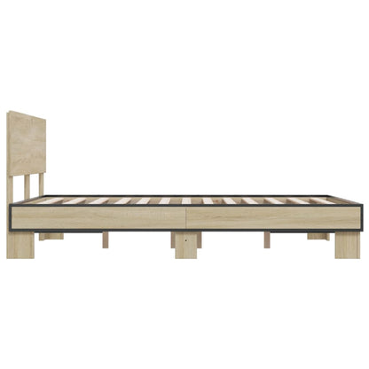 Bed Frame without Mattress Sonoma Oak 140x200 cm