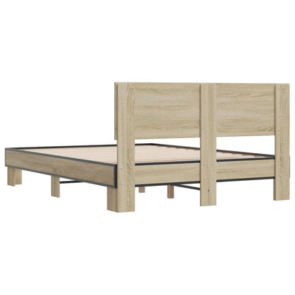 Bed Frame without Mattress Sonoma Oak 140x200 cm