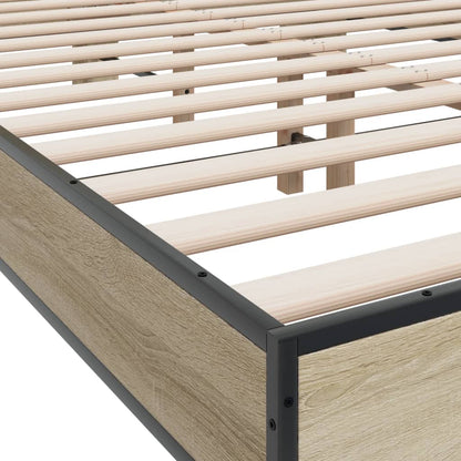 Bed Frame without Mattress Sonoma Oak 140x200 cm