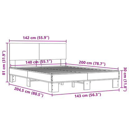 Bed Frame without Mattress Sonoma Oak 140x200 cm