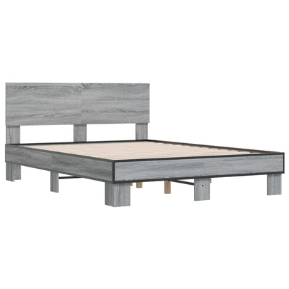 Bed Frame without Mattress Grey Sonoma 140x200 cm
