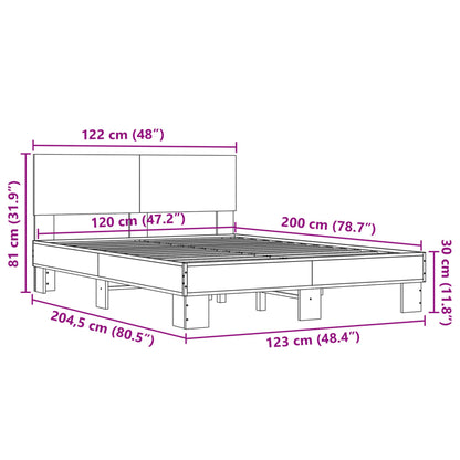 Bed Frame without Mattress Black 120x200 cm