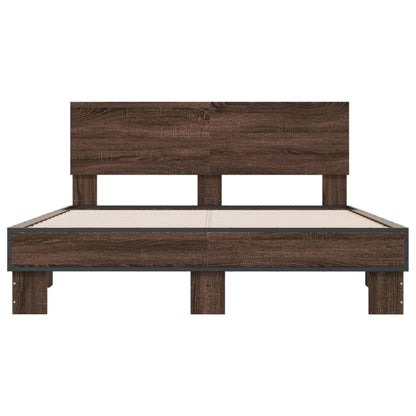 Bed Frame without Mattress Brown Oak 120x200 cm