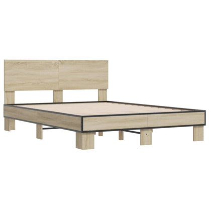 Bed Frame without Mattress Sonoma Oak 135x190 cm Double