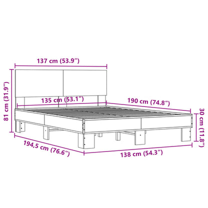 Bed Frame without Mattress Sonoma Oak 135x190 cm Double