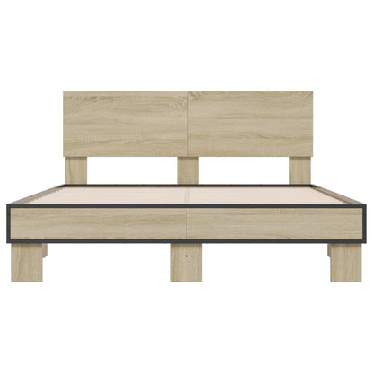 Bed Frame without Mattress Sonoma Oak 140x190 cm